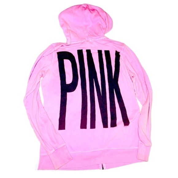 PINK Victoria’s Secret Logo Zip Hoodie Jacket - Picture 4 of 12